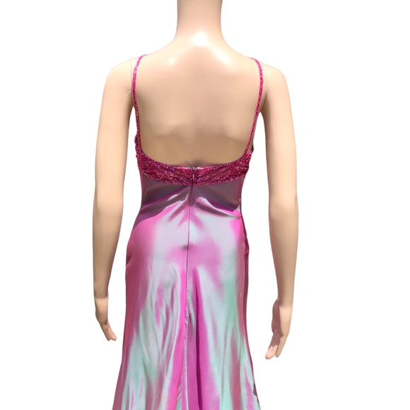Elie Saab NWT with defects pinkish ombré formal gown with sequin top and wrap - Picture 6 of 15